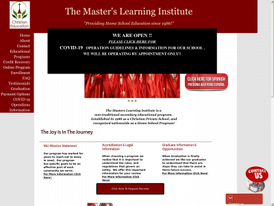 masterslearninginstitute.org snapshot