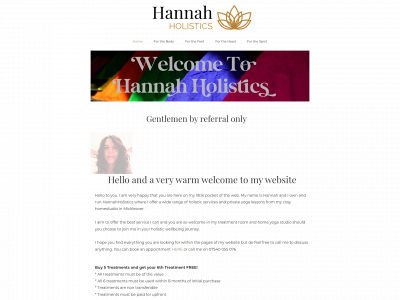hannahholistics.co.uk snapshot