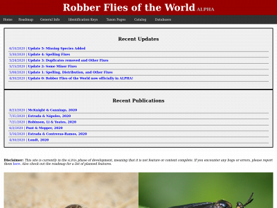 robberfliesoftheworld.com snapshot