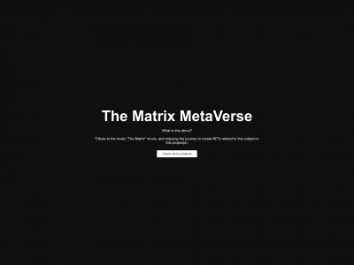 thematrixmetaverse.com snapshot