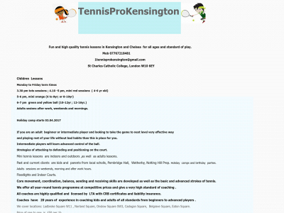 tennisprokensington.org.uk snapshot