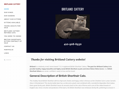 www.britlandcattery.com snapshot