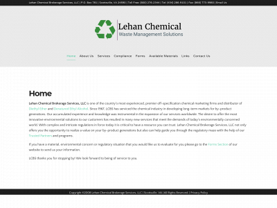 lehanchemical.com snapshot