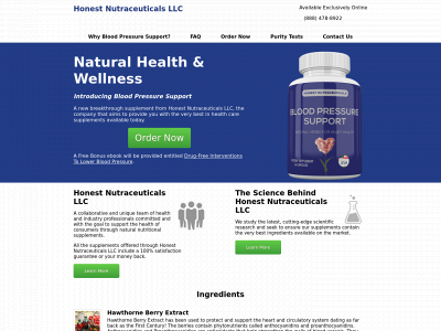 honestnutraceuticalsllc.com snapshot