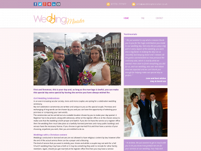 weddingminister.co.uk snapshot