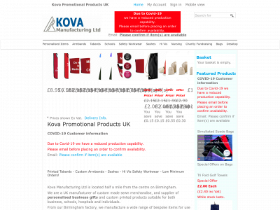 kova-promotional-products.co.uk snapshot