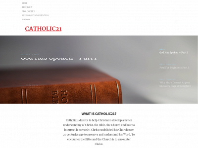 catholic21.com snapshot