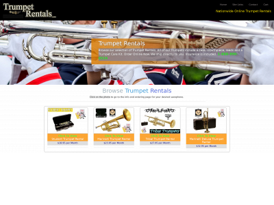 trumpetrentals.com snapshot