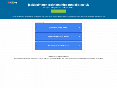 jackiesimmonsrelationshipcounsellor.co.uk snapshot