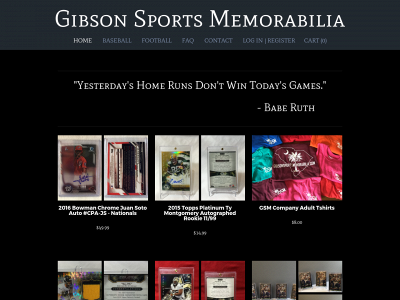 www.gibsonsportsmemorabilia.com snapshot