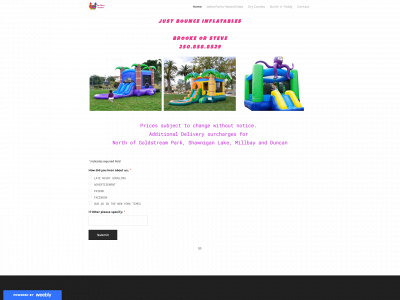 www.justbounceinflatables.ca snapshot