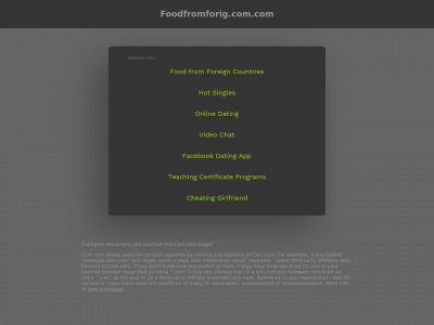 foodfromforig.com.com snapshot