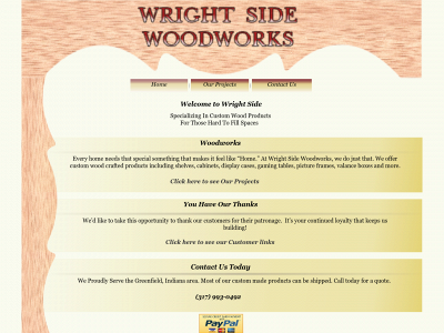wrightsidewoodworks.com snapshot