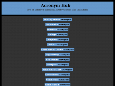 acronym-hub.com snapshot