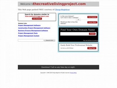 thecreativelivingproject.com snapshot