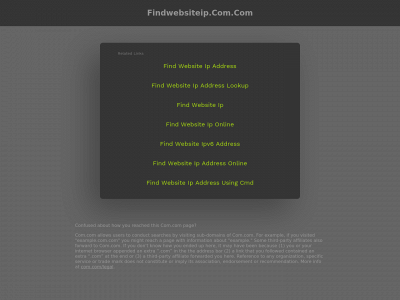 findwebsiteip.com.com snapshot