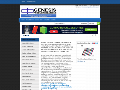 genesisproductsolutions.com snapshot
