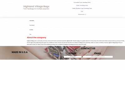 highlandvillagebags.com snapshot