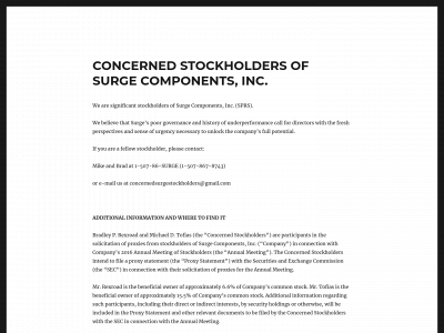 concernedsurgestockholders.com snapshot