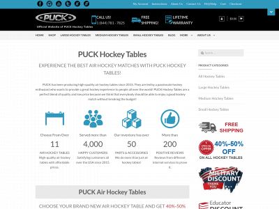 puckhockeytables.com snapshot