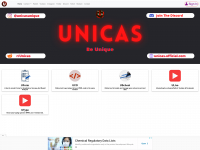 unicas-official.com snapshot