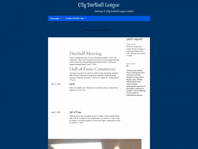 citydartballleague.com snapshot