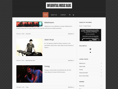 influentialmusicblog.com snapshot