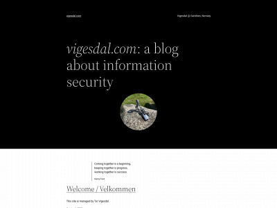 vigesdal.com snapshot