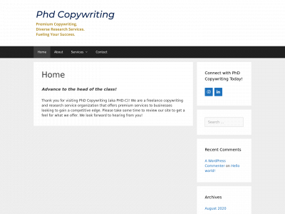 phd-copywriting.com snapshot