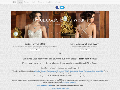 proposalsbridalwear.com snapshot