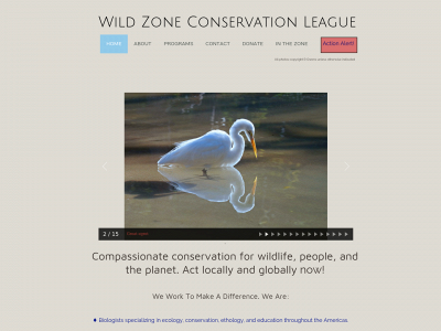 wildzoneconservation.org snapshot