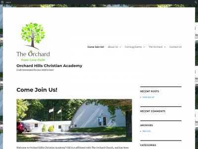 orchardhillschristianacademy.com snapshot