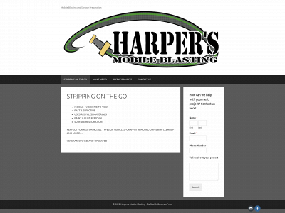 harpersmobileblasting.com snapshot