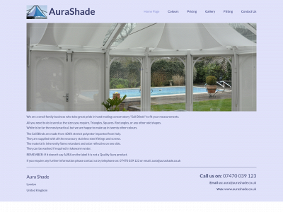 aurashade.co.uk snapshot