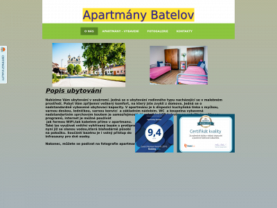 apartmanybatelov.cz snapshot