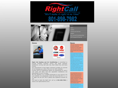 rightcallheatandair.com snapshot