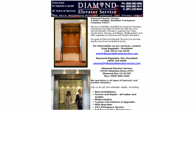 diamondelevatorservice.com snapshot