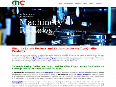 machinerycritic.com snapshot