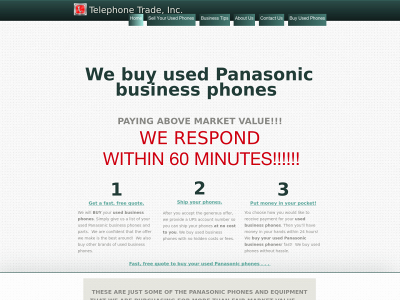 webuypanasonicphones.com snapshot