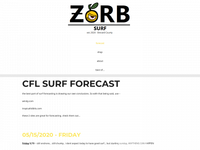 zorbsurf.com snapshot