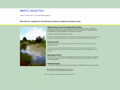 maple-aquatics.com snapshot