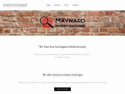 maynardinvestigations.com snapshot