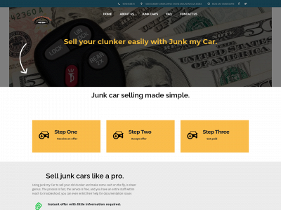 junkcars4cashnow.com snapshot