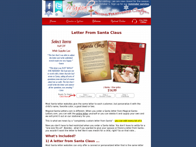 magical-santa-letters.com snapshot