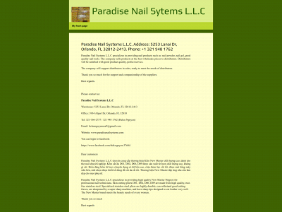 paradisenailsystems.com snapshot