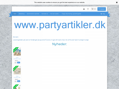 partyartikler.dk snapshot