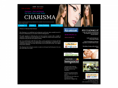charismahairandbeauty.com snapshot