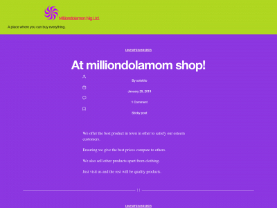 milliondolamom.com snapshot