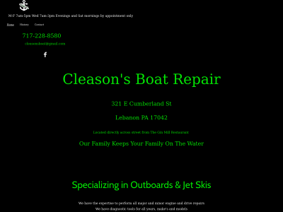cleasonsboatrepair.com snapshot
