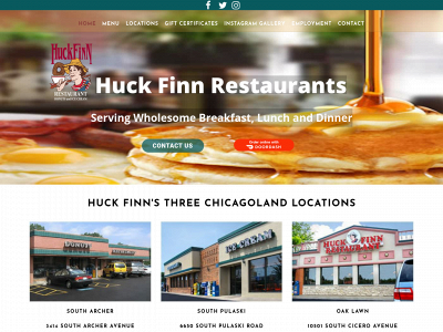 huckfinnrestaurant.com snapshot